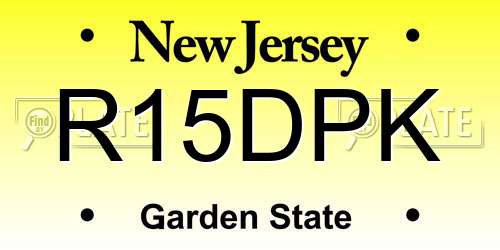 R15DPK New Jersey License Plate