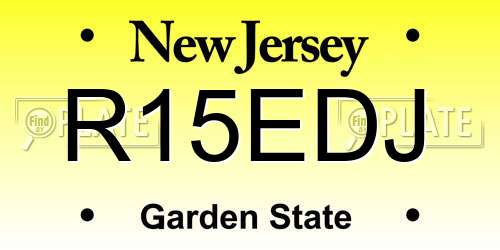 R15EDJ New Jersey License Plate