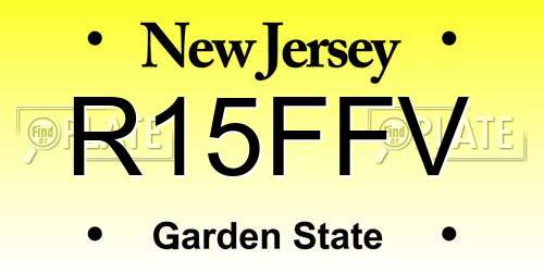 R15FFV New Jersey License Plate