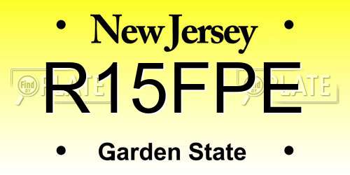 R15FPE New Jersey License Plate