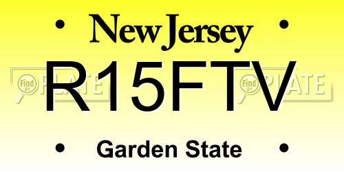 R15FTV New Jersey License Plate