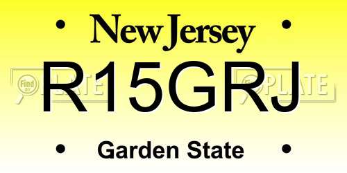 R15GRJ New Jersey License Plate