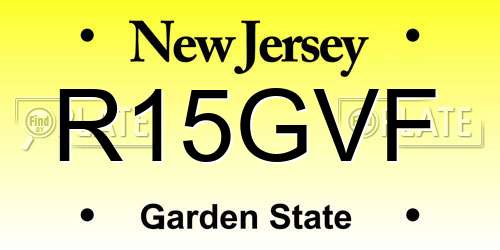 R15GVF New Jersey License Plate