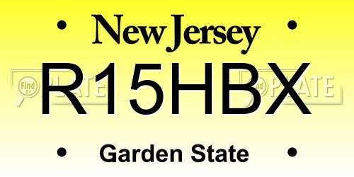 R15HBX New Jersey License Plate
