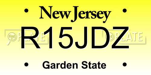 R15JDZ New Jersey License Plate