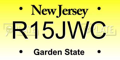 R15JWC New Jersey License Plate