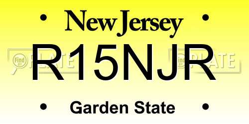R15NJR New Jersey License Plate
