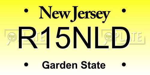 R15NLD New Jersey License Plate