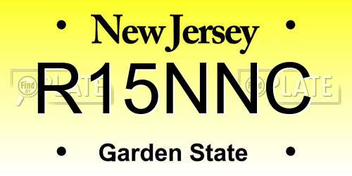 R15NNC New Jersey License Plate