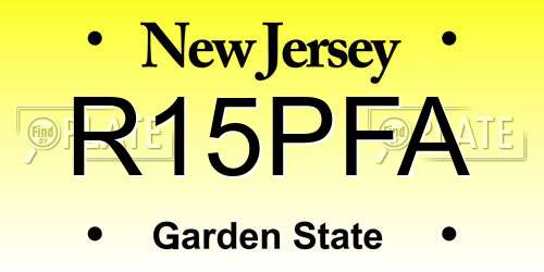 R15PFA New Jersey License Plate