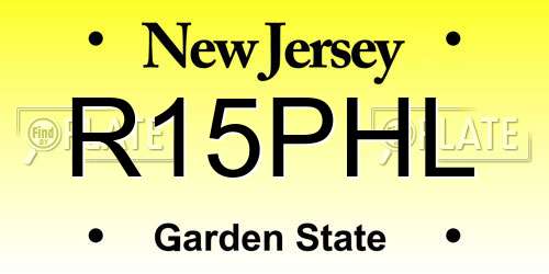 R15PHL New Jersey License Plate