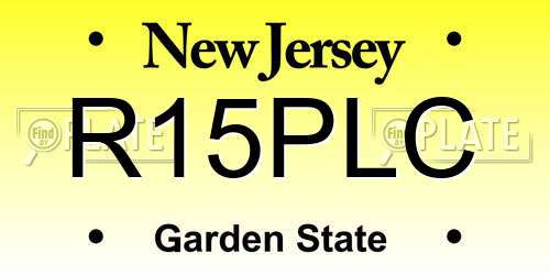 R15PLC New Jersey License Plate