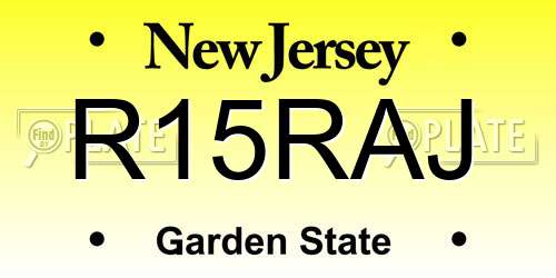 R15RAJ New Jersey License Plate