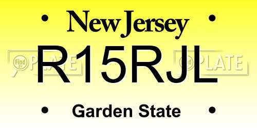 R15RJL New Jersey License Plate