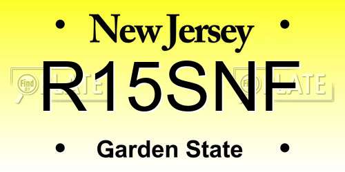 R15SNF New Jersey License Plate