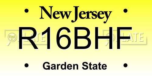 R16BHF New Jersey License Plate