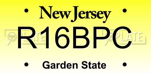 R16BPC New Jersey License Plate