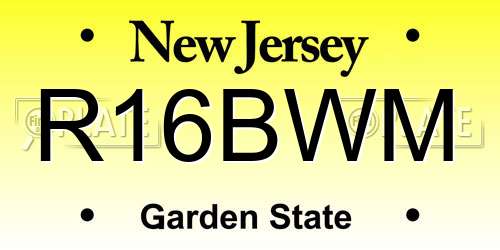 R16BWM New Jersey License Plate