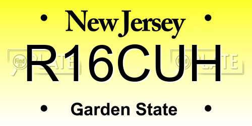 R16CUH New Jersey License Plate