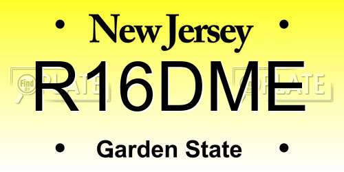 R16DME New Jersey License Plate
