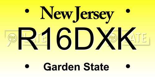 R16DXK New Jersey License Plate