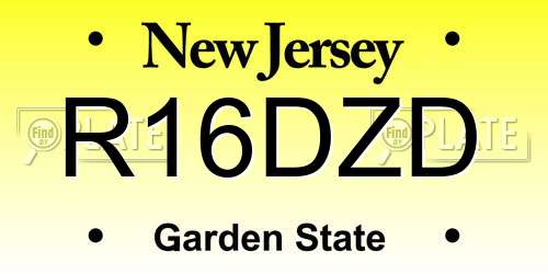 R16DZD New Jersey License Plate