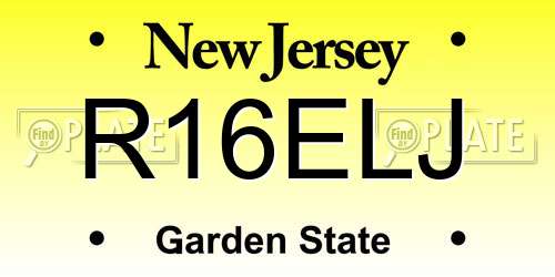 R16ELJ New Jersey License Plate