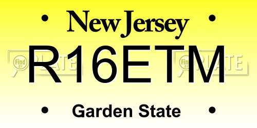 R16ETM New Jersey License Plate