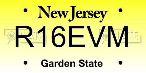R16EVM New Jersey License Plate