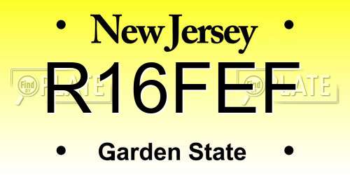 R16FEF New Jersey License Plate