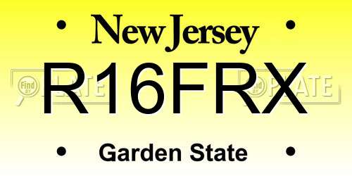 R16FRX New Jersey License Plate