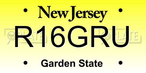 R16GRU New Jersey License Plate