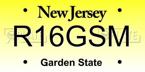R16GSM New Jersey License Plate