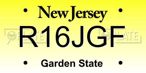 R16JGF New Jersey License Plate