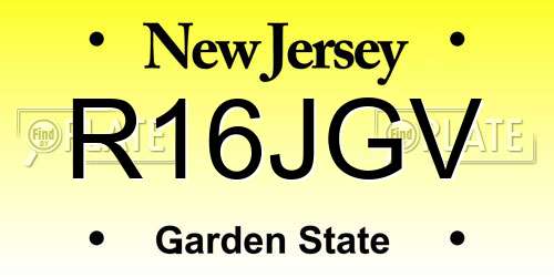 R16JGV New Jersey License Plate