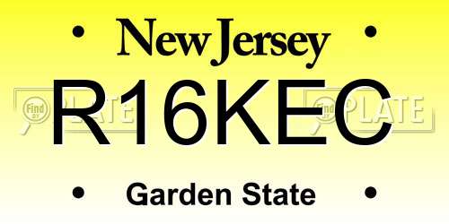 R16KEC New Jersey License Plate