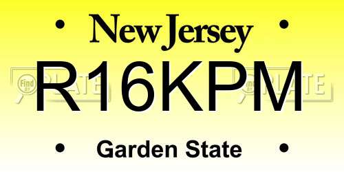 R16KPM New Jersey License Plate