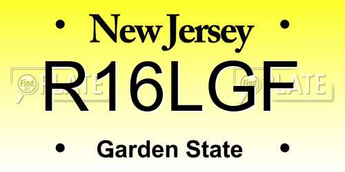 R16LGF New Jersey License Plate