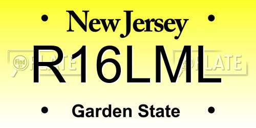 R16LML New Jersey License Plate