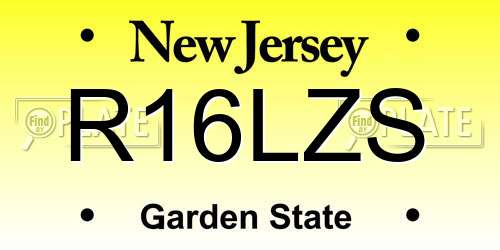 R16LZS New Jersey License Plate