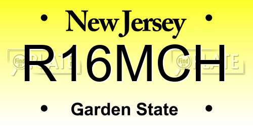R16MCH New Jersey License Plate