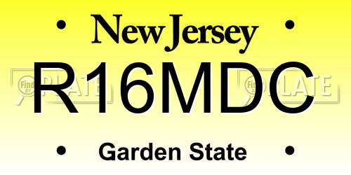 R16MDC New Jersey License Plate