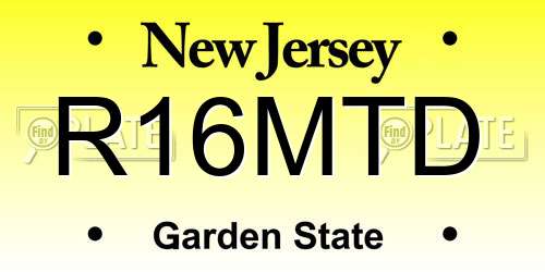 R16MTD New Jersey License Plate