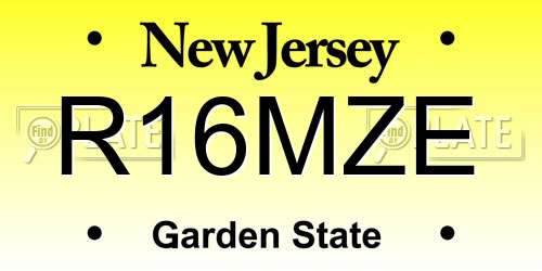 R16MZE New Jersey License Plate