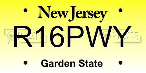 R16PWY New Jersey License Plate