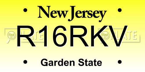 R16RKV New Jersey License Plate