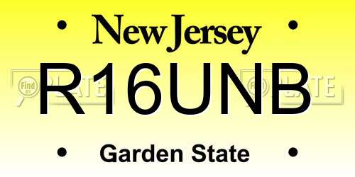 R16UNB New Jersey License Plate