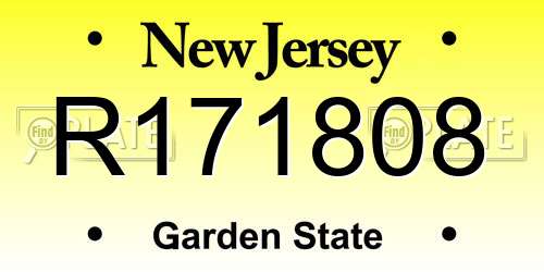 R171808 New Jersey License Plate