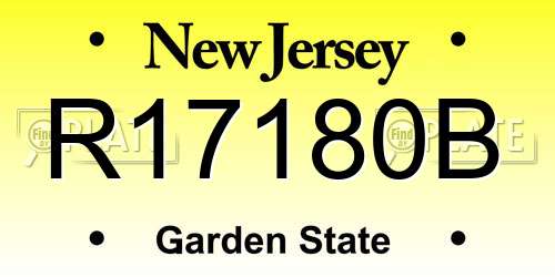 R17180B New Jersey License Plate