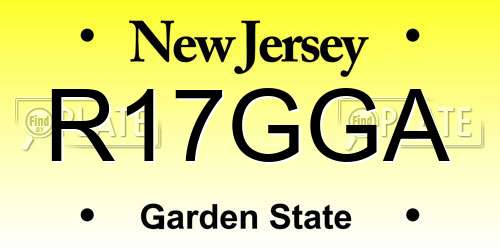 R17GGA New Jersey License Plate